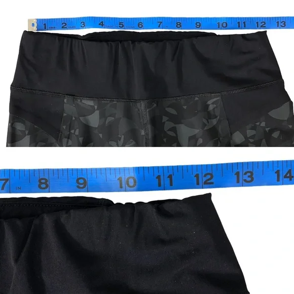 Sweaty Betty Zero Gravity Leggings Size M Black Gray Print Mesh Knee - Picture 4 of 10